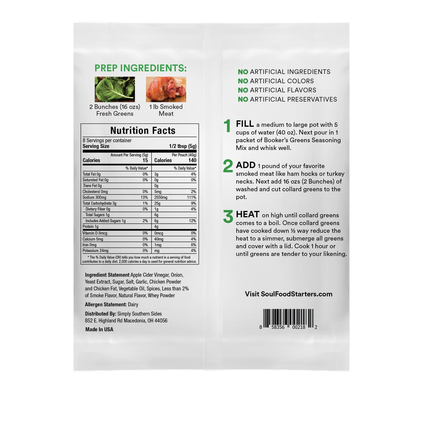 COLLARD GREENS SINGLE PACK